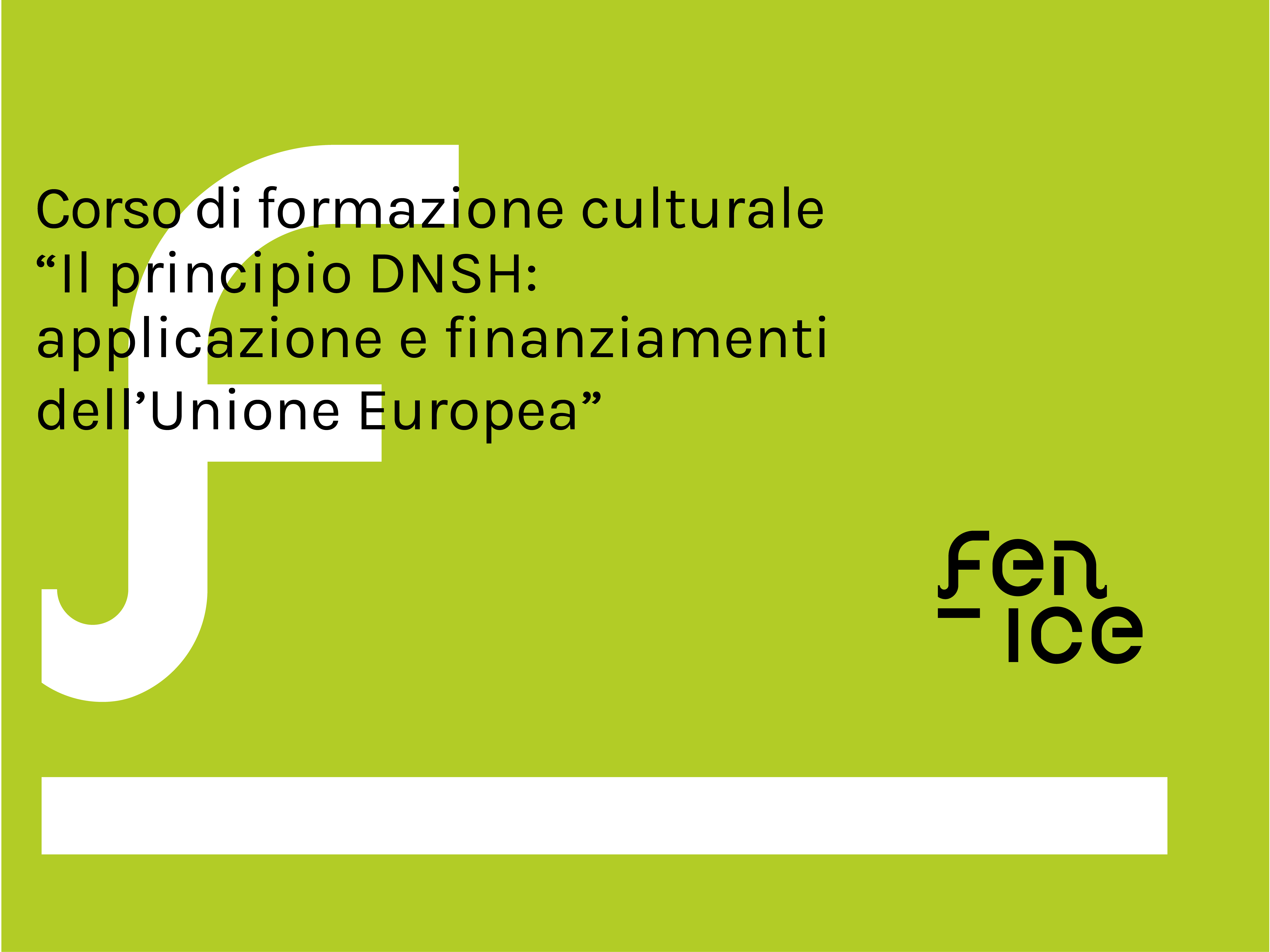 Corso di formazione “Il Principio DNSH: applicazione e finanziamenti dell’Unione Europea”